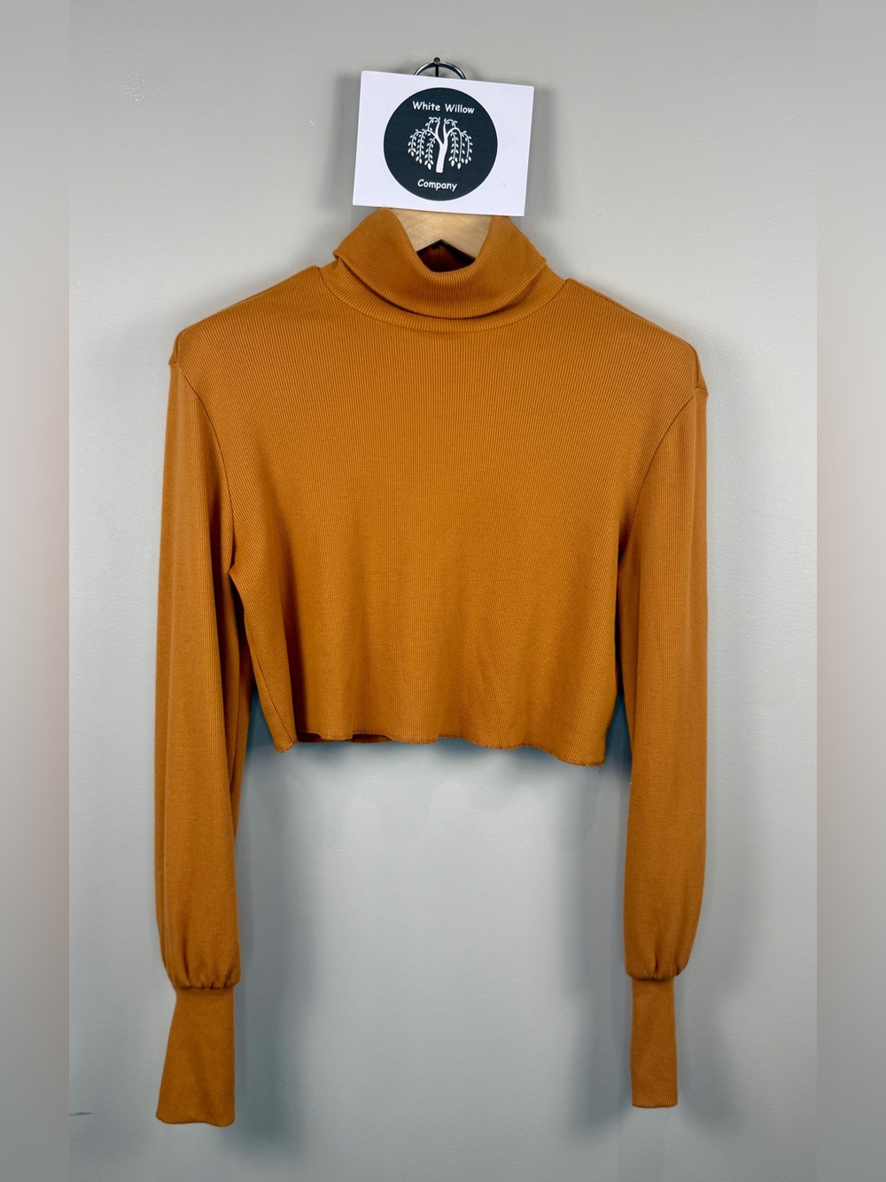 Forever 21 Cropped Turtleneck Sweater - Deep Caramel Size Small